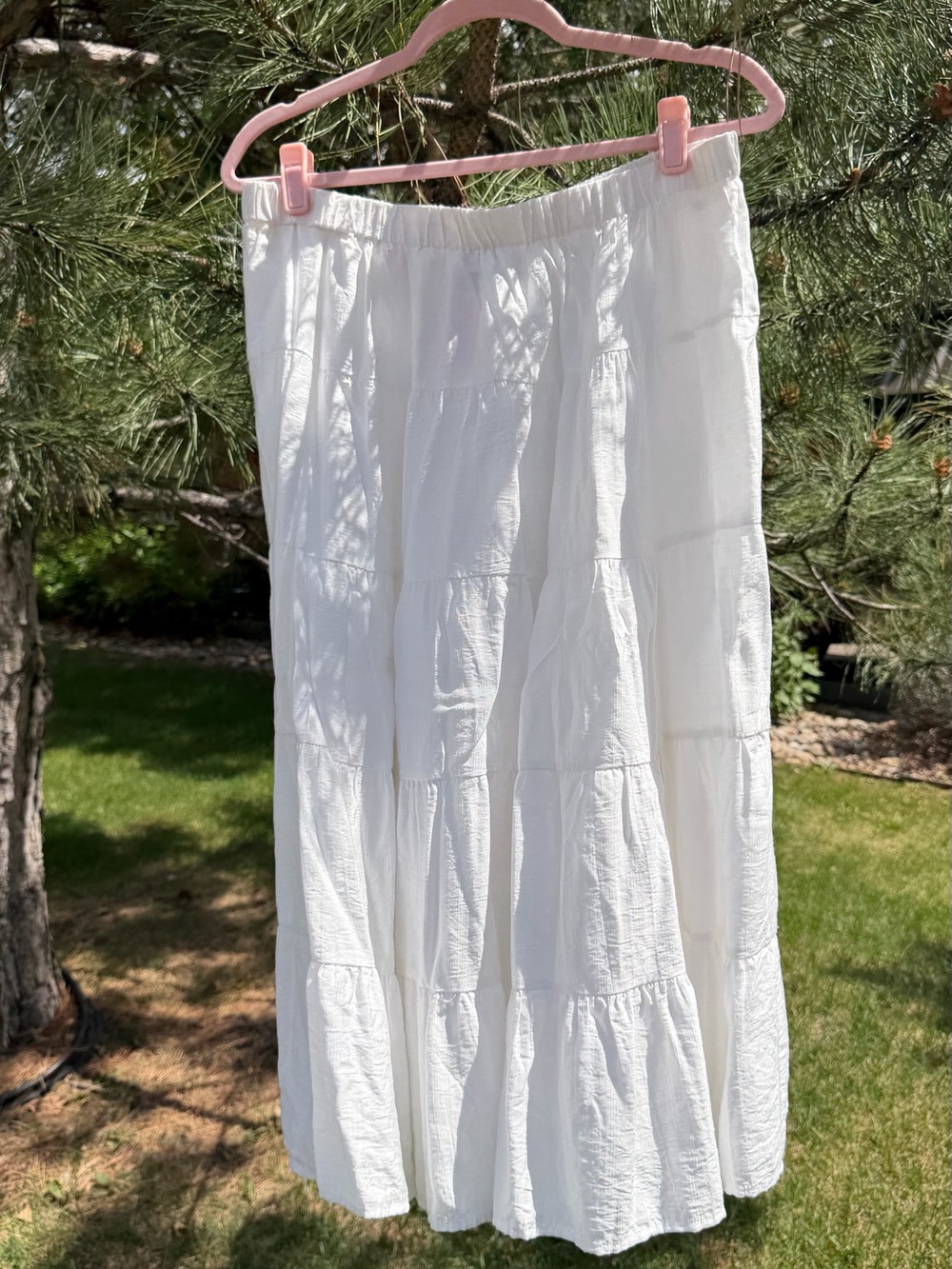 Closet White Tiered Maxi Skirt